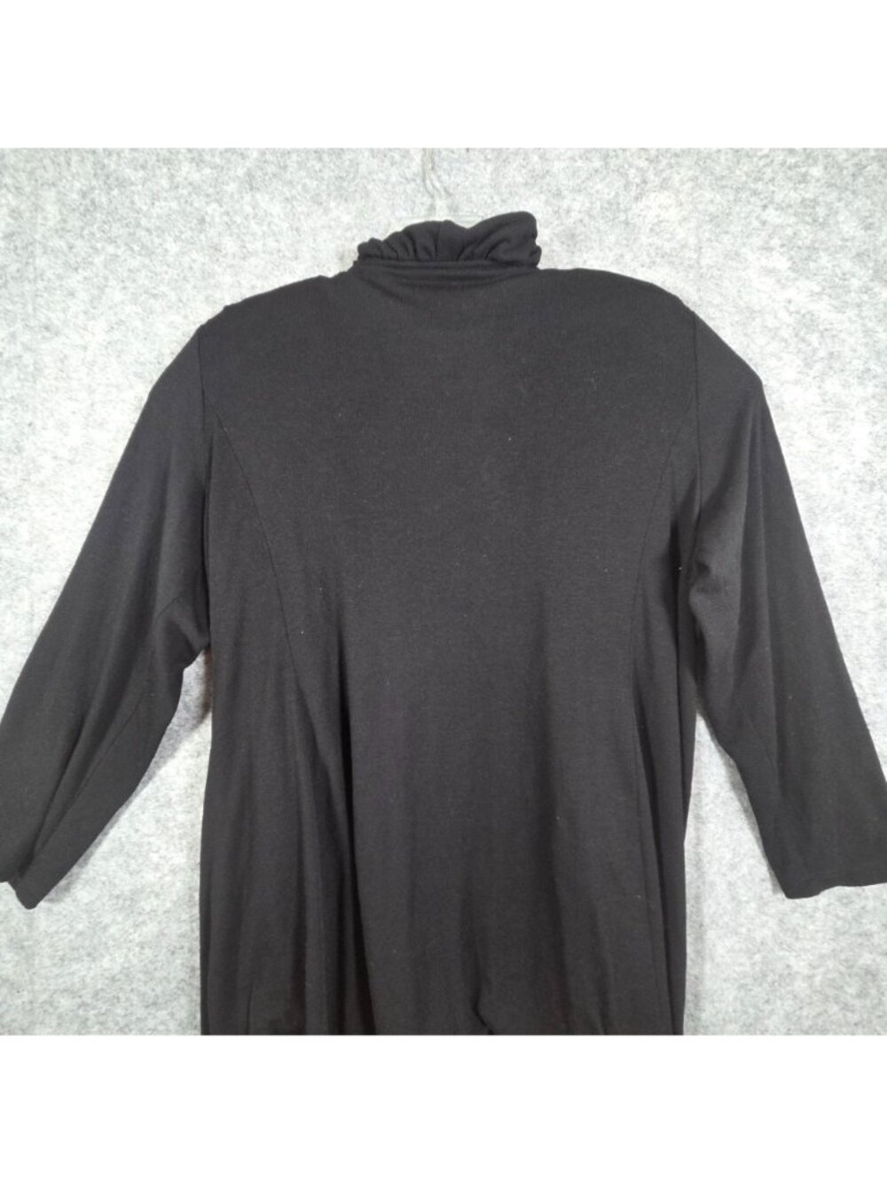 Antthony Cardigan Black Open Front Ruffle Midi Length Classic 2X Plus Size - Picture 7 of 10